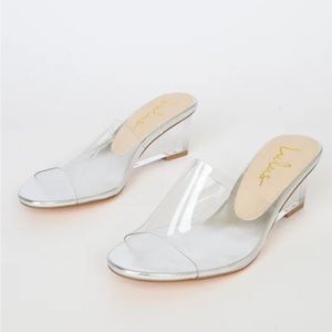 Lulu’s Selyn Clear Vinyl Wedge Sandals